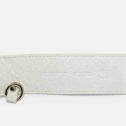 Pre Owned Burberry 100 CM Buckle Belt White Leather