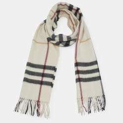 مملوكة مسبقًا شال بربري كشمير مربعات عملاقة بكريم مع شراريب