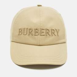 Pre Owned Burberry Beige Logo Embroidered Cotton Baseball Cap M