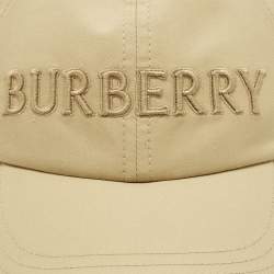 Pre Owned Burberry Beige Logo Embroidered Cotton Baseball Cap M
