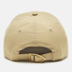 Pre Owned Burberry Beige Logo Embroidered Cotton Baseball Cap M