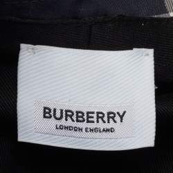 Pre Owned Burberry Blue Cotton Checked Bucket Hat L