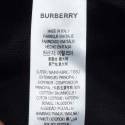 Pre Owned Burberry Blue Cotton Checked Bucket Hat L