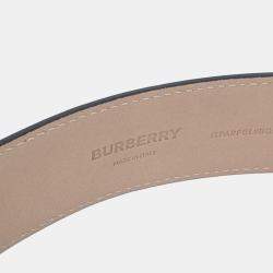Pre Owned Burberry Black Leather TB Belt