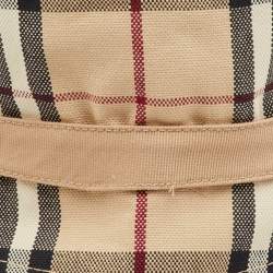 Pre Owned Burberry London Beige Vintage Check Cotton Bucket Hat