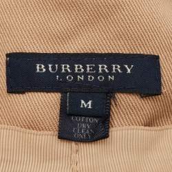 Pre Owned Burberry London Beige Vintage Check Cotton Bucket Hat