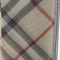 Pre Owned Burberry Beige Nova Print Silk Scarf
