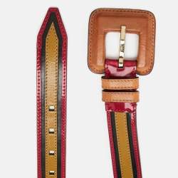 Pre Owned Burberry 85 CM Buckle Belt Multicolor Leather