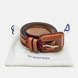 Pre Owned Burberry 85 CM Buckle Belt Multicolor Leather