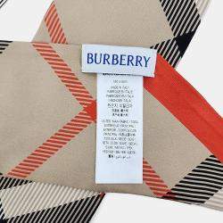 Pre Owned Burberry Beige, Multicolor Silk Scarf