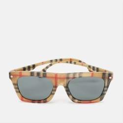 Pre Owned Burberry Beige/Black Vintage Check B 4318 Camron Square Sunglasses