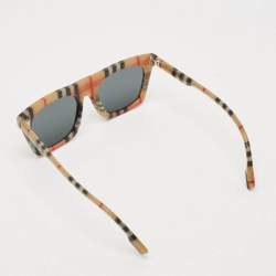 Pre Owned Burberry Beige/Black Vintage Check B 4318 Camron Square Sunglasses