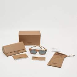 Pre Owned Burberry Beige/Black Vintage Check B 4318 Camron Square Sunglasses