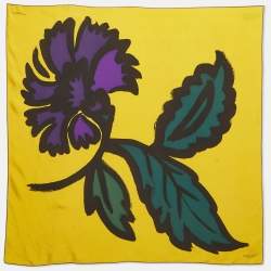 مملوكة مسبقًا Burberry Prorsum Yellow Printed Silk Scarf