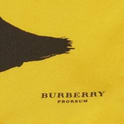 مملوكة مسبقًا Burberry Prorsum Yellow Printed Silk Scarf