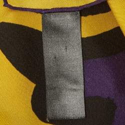 مملوكة مسبقًا Burberry Prorsum Yellow Printed Silk Scarf