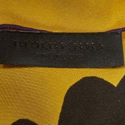 مملوكة مسبقًا Burberry Prorsum Yellow Printed Silk Scarf