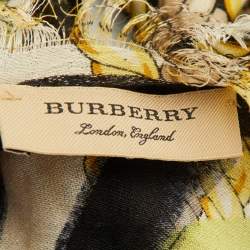 Pre Owned Burberry Multicolor Multiprinted Cashmere & Silk Scarf