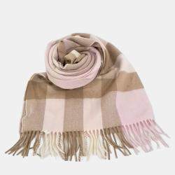 Pre Owned Burberry cashmere pink/brown muffler