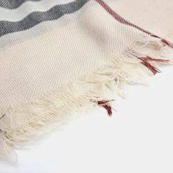 Pre Owned Burberry Beige/Multicolor Wool Scarf