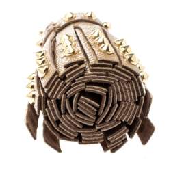 Pre Owned دلاية حقيبة بربري بشراشيب جلد مرصع بيج