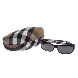Pre Owned Burberry Black/Grey 8436/S Rectangle Sunglasses 