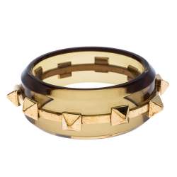 Burberry Clear Green Perspex Studded Bangle 