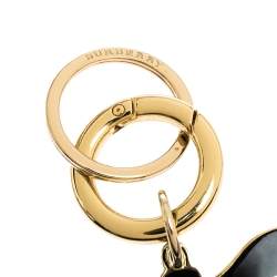 Pre Owned Burberry Enamel Bee Charm Gold Tone Key Ring
