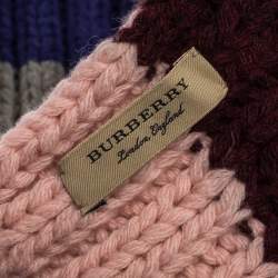 Pre Owned وشاح بربري تريكو شانكي طويل مخطط متعدد الألوان