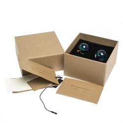 Pre Owned Burberry Marbled Resin Palladium Plated Sphere Stud Earrings