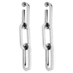 مملوكة مسبقًا أقراط بربري بحليات سلسلة متدلية طويلة فضية اللون