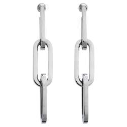 مملوكة مسبقًا أقراط بربري بحليات سلسلة متدلية طويلة فضية اللون