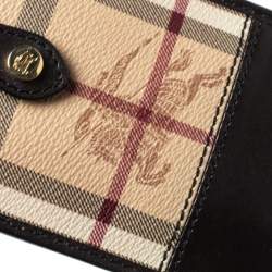 Pre Owned حافظة جوال بربري بريت جلد وكانفاس مقوى كاروهات هايماركت سوداء