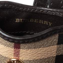 Pre Owned حافظة جوال بربري بريت جلد وكانفاس مقوى كاروهات هايماركت سوداء