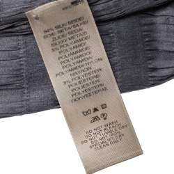 مملوكة مسبقًا Burberry Grey Stretch Silk Pleat Paneled Scarf