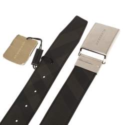 مملوكة مسبقًا حزام بربري شارلس 35 كانفاس مقوى كاروهات نوفا بني/ أسود 80 سم