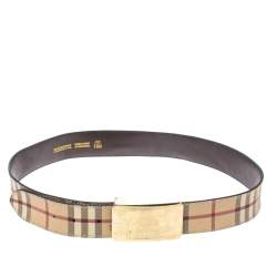 Pre Owned حزام بربري كانفاس كاروهات هايماركت بيج 100 سم