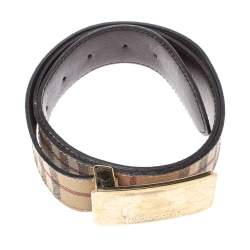 Pre Owned حزام بربري كانفاس كاروهات هايماركت بيج 100 سم