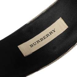 Pre Owned Burberry Beige Studded Novacheck Hair Band