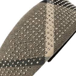 Pre Owned Burberry Beige Studded Novacheck Hair Band