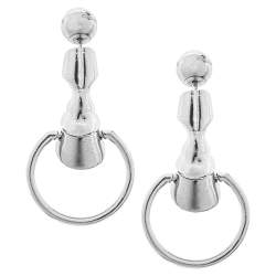 Pre Owned Burberry Palladium Plated Hoof Hoop Earrings
