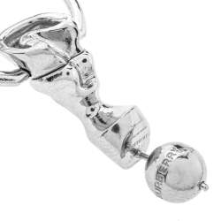 Pre Owned Burberry Palladium Plated Hoof Hoop Earrings