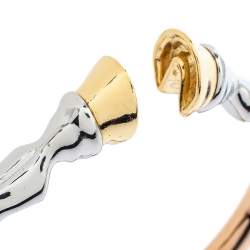 Pre Owned Burberry Three Tone Hoof Cuff Bracelet S
