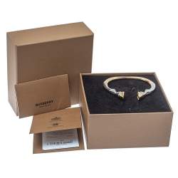 Pre Owned Burberry Three Tone Hoof Cuff Bracelet S