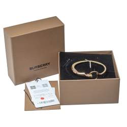 Burberry Two Tone Plated Hoof & Hoop Bangle Bracelet M