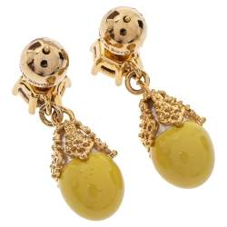 مملوكة مسبقًا Burberry Gold Plated Faux Pearl Teardrop Earrings