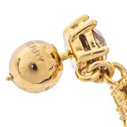 مملوكة مسبقًا Burberry Gold Plated Faux Pearl Teardrop Earrings