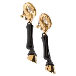 Pre Owned أقراط بربري ذهبي فاتح اللون متدلية