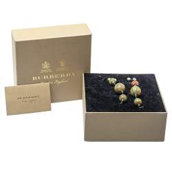 مملوكة مسبقًا Burberry Palladium Plated Marbled Resin Ball Charm Graduated Earrings
