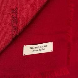 مملوكة مسبقًا وشاح بربري كشمير أحمر خفيف